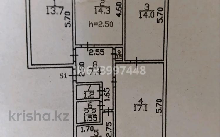 4-бөлмелі пәтер · 78.4 м² · 3/5 қабат, Мухамеджанова 1, бағасы: 21 млн ₸ в Балхаше — фото 2