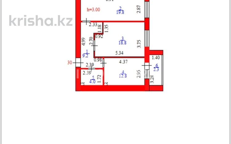 2-комнатная квартира, 68 м², 8/12 этаж, Бухар жырау 30 — 809 улица за 30.5 млн 〒 в Астане, Есильский р-н — фото 2