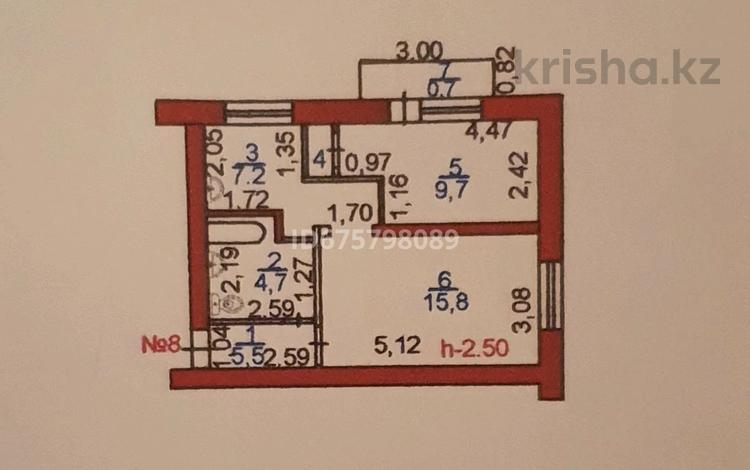 2-комнатная квартира, 41.6 м², 3/4 этаж, 1 микр 10 за 12.5 млн 〒 в Конаеве (Капчагай) — фото 2