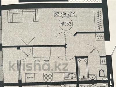 1-бөлмелі пәтер · 32.3 м² · 9/10 қабат, Е128 12, бағасы: 10.9 млн ₸ в Астане, Нура р-н