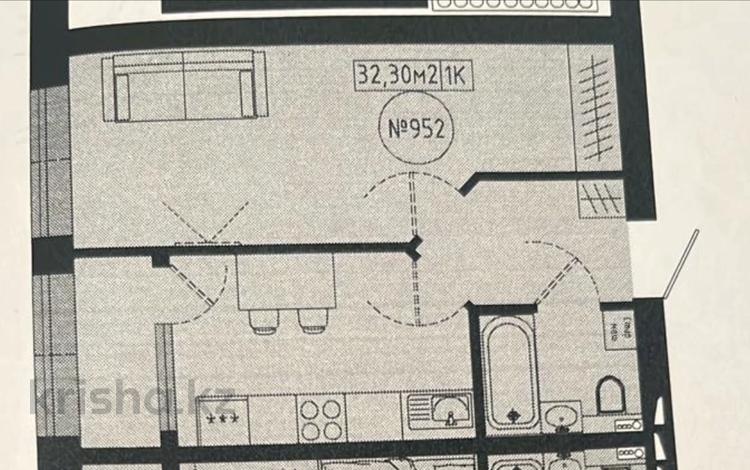 1-комнатная квартира · 32.3 м² · 9/10 этаж, Е128 12 за 10.9 млн ₸ в Астане, Нура р-н — фото 4