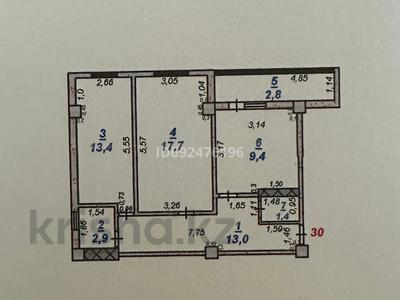 2-комнатная квартира, 62 м², 9/9 этаж, тұран 2 12а за 19.5 млн 〒 в Шымкенте, Туран р-н
