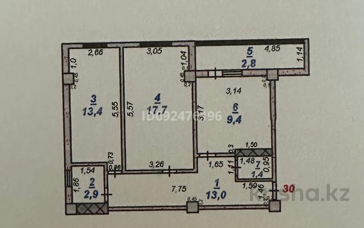 2-комнатная квартира, 62 м², 9/9 этаж, тұран 2 12а за 19.5 млн 〒 в Шымкенте, Туран р-н — фото 2
