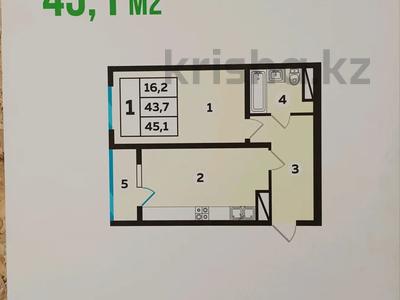 1-бөлмелі пәтер, 45.1 м², 12/12 қабат, Дарабоз 67, бағасы: ~ 27.1 млн 〒 в Алматы, Алатауский р-н