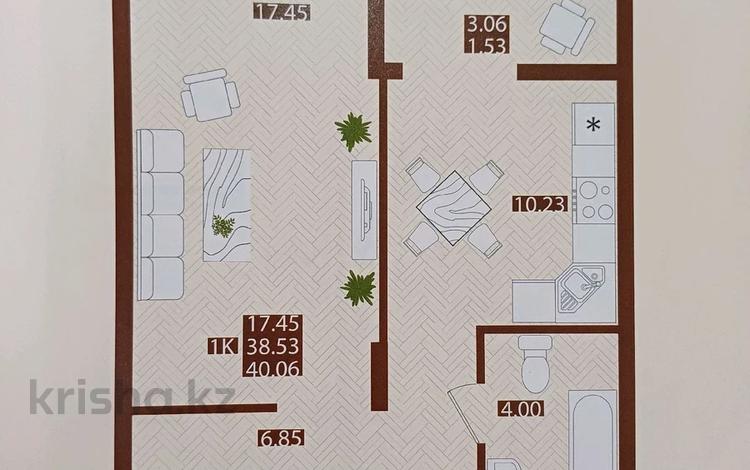 1-комнатная квартира · 40.6 м² · 7/7 этаж, ул. Е 118, уч. 2 2 за 23 млн ₸ в Астане, Есильский р-н — фото 6