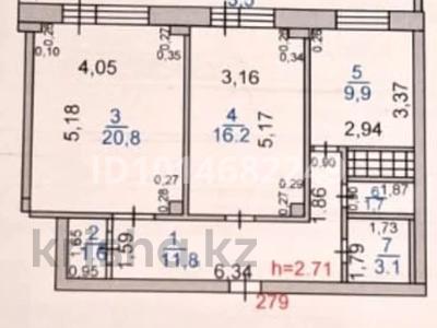 2-комнатная квартира · 68.6 м² · 16/17 этаж, мкр Юго-Восток, Бауыржана Момышулы 28 — .. за 23 млн ₸ в Караганде, Казыбек би р-н