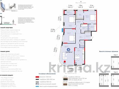 4-комнатная квартира · 145 м², Мангилик Ел — 15% СКИДКА. РАССРОЧКА С ПВ 50% за ~ 134 млн ₸ в Астане, Есильский р-н