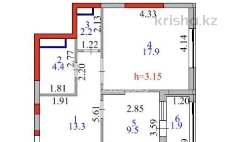 1-бөлмелі пәтер · 49.2 м² · 7/14 қабат, Кошкарбаева 1 — Момышулы, бағасы: 41 млн ₸ в Астане, Алматы р-н — фото 2