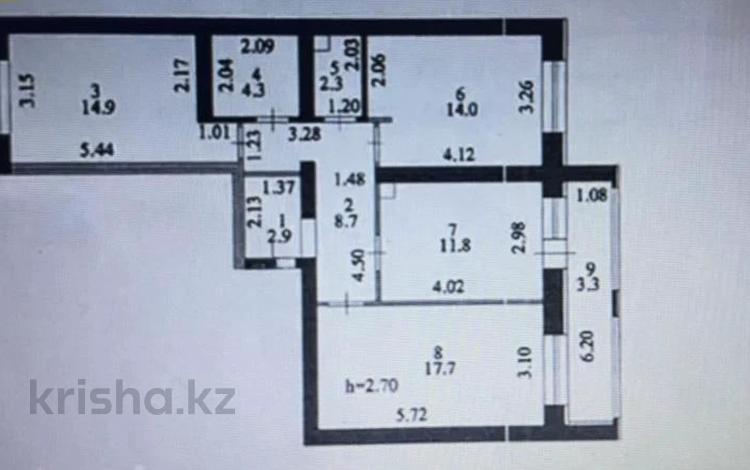 3-комнатная квартира · 81 м² · 3/9 этаж, Айтматова 23 за 37.5 млн ₸ в Астане, Нура р-н — фото 22