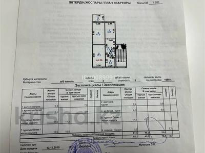3-бөлмелі пәтер · 65.1 м² · 3/5 қабат, мкр Юго-Восток, Рыскулова 7 — Многопрофильная областная больница, бағасы: 22.5 млн ₸ в Караганде, Казыбек би р-н