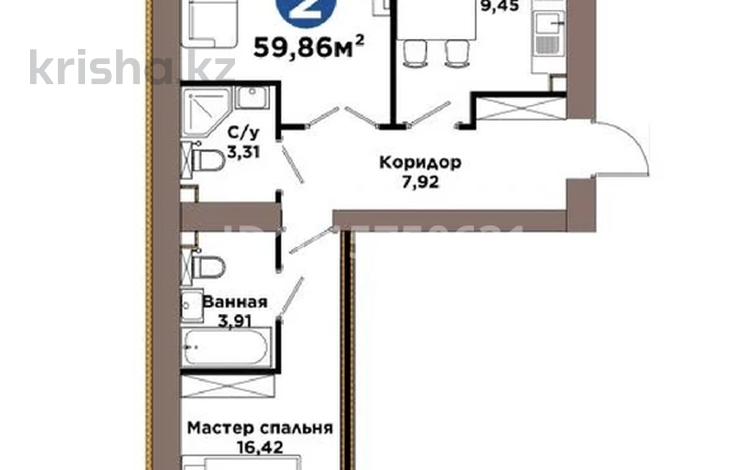 2-бөлмелі пәтер · 60 м² · 4 қабат, Е 909 — Улы дала Айтматова, бағасы: 42 млн ₸ в Астане, Нура р-н — фото 2