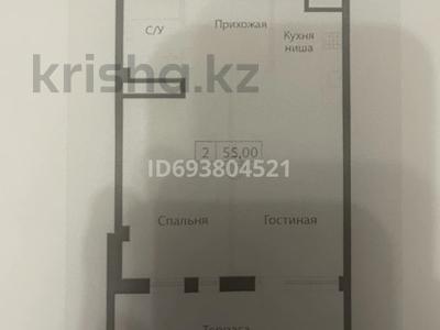 2-комнатная квартира, 55 м², 1/3 этаж, мкр Таусамалы, Жандосова 70а за 33 млн 〒 в Алматы, Наурызбайский р-н