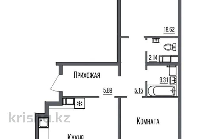 2-комнатная квартира, 72.32 м², 9/9 этаж, Нажимеденова — Нурмагамбетова за 29.5 млн 〒 в Астане — фото 2