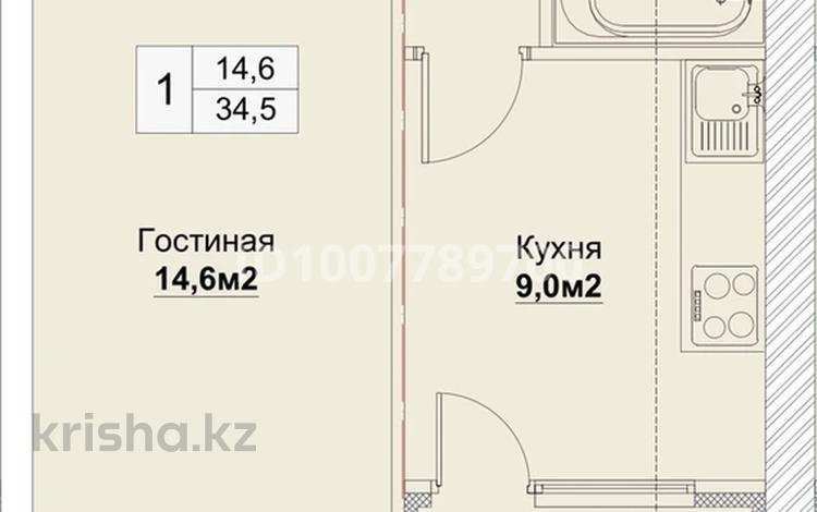 1-бөлмелі пәтер · 35 м² · 3/4 қабат, Улы дала Е 669 — Улы дала, бағасы: 18 млн ₸ в Астане, Есильский р-н — фото 2