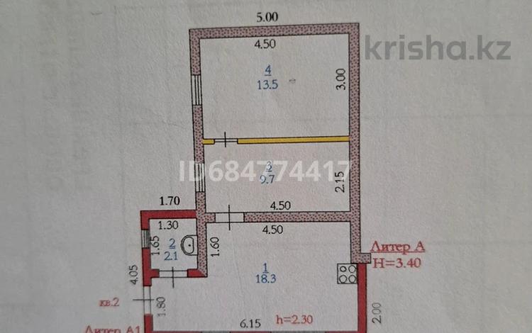 Отдельный дом • 2 комнаты • 43.6 м² • , Сазда, переулок Детский 10 за 10 млн 〒 в Актобе — фото 2