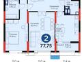 2-комнатная квартира · 78 м² · 6/21 этаж, Кунаева 5 — Кунаева за 71 млн ₸ в Астане, Есильский р-н