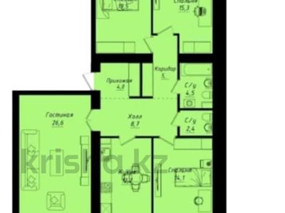 4-бөлмелі пәтер · 116 м² · 5/12 қабат, Пересечение ул Казыбек Би и Е75,Е77 (рядом с пересечением улиц Туран и Улы дала), бағасы: 65 млн ₸ в Астане, Нура р-н