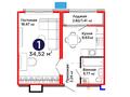 1-комнатная квартира · 34.52 м² · 1/12 этаж, Казыбек би 23 за ~ 24.2 млн ₸ в Астане, Нура р-н — фото 3