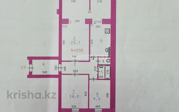 3-комнатная квартира, 80.6 м², 4/9 этаж, Абулхаир хана 71 за 25 млн 〒 в Актобе — фото 2