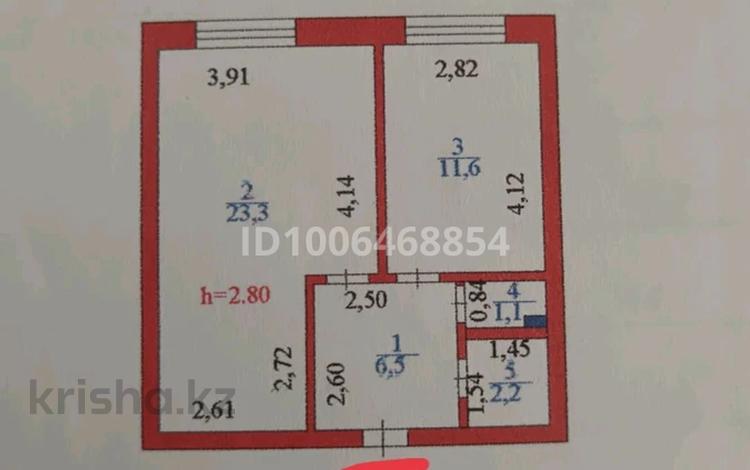 1-комнатная квартира · 44.7 м² · 6/6 этаж, Кошкарбаева за 17.5 млн ₸ в Астане, Алматы р-н — фото 2