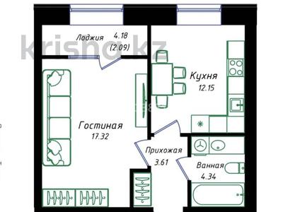 1-комнатная квартира · 39.51 м² · 11/12 этаж, Улы Дала 38а — Улы дала -Туран за 26 млн ₸ в Астане, Нура р-н