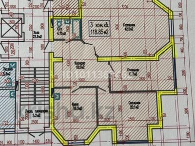 3-бөлмелі пәтер · 118.85 м² · 4/7 қабат, Мұра 11 — Черновой дайын үй, бағасы: 24 млн ₸ в Жанаозен