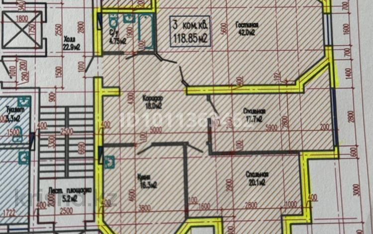 3-комнатная квартира · 118.85 м² · 4/7 этаж, Мұра 11 — Черновой дайын үй за 24 млн ₸ в Жанаозен — фото 2