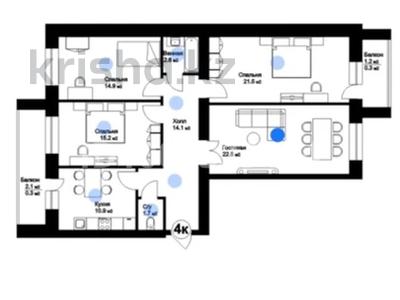 4-комнатная квартира · 107 м² · 7/12 этаж, Айтматова — Айтматова за 43 млн ₸ в Астане