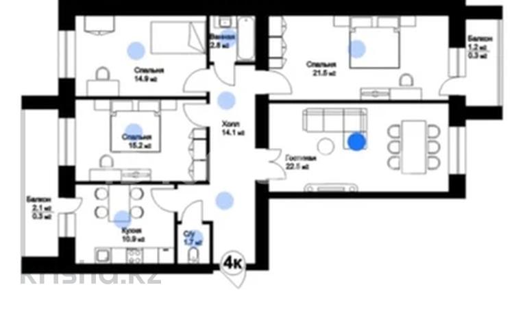 4-комнатная квартира · 107 м² · 7/12 этаж, Айтматова — Айтматова за 43 млн ₸ в Астане — фото 4