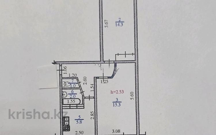 2-комнатная квартира · 46 м² · 5/5 этаж, мкр Коктем-3 — Мусрепова за 34 млн ₸ в Алматы, Бостандыкский р-н — фото 2