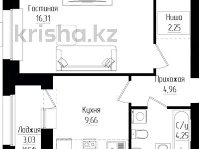 1-комнатная квартира · 39 м² · 6/9 этаж, Хусейн Бен талал 13/1 за 21.5 млн ₸ в Астане, Нура р-н