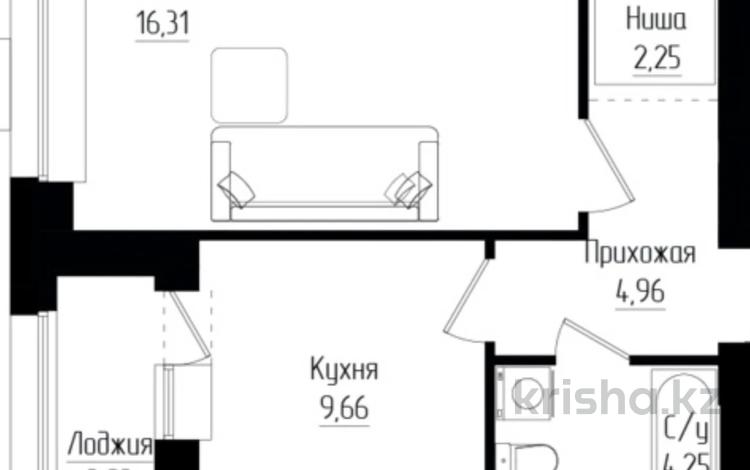 1-комнатная квартира · 39 м² · 6/9 этаж, Хусейн Бен талал 13/1 за 21.5 млн ₸ в Астане, Нура р-н — фото 2