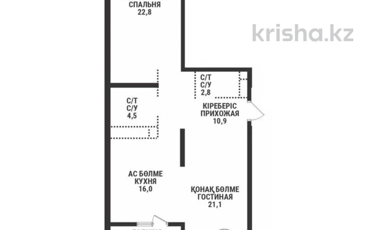 2-бөлмелі пәтер · 79.8 м² · 10/16 қабат, Каныша Сатпаева 90/55Б, бағасы: ~ 59.1 млн ₸ в Алматы, Бостандыкский р-н — фото 10
