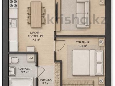 1-бөлмелі пәтер · 44 м² · 8/9 қабат, Алтын орда ш/а., бағасы: 20.3 млн ₸ в Актобе, мкр. Алтын орда