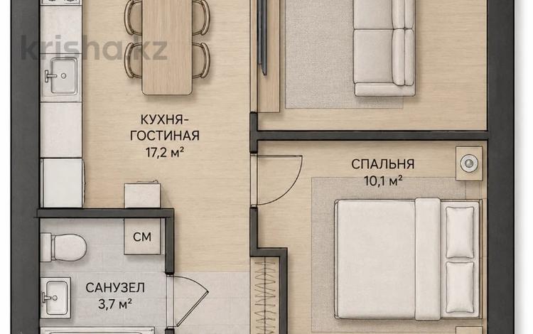 1-бөлмелі пәтер · 44 м² · 8/9 қабат, Алтын орда ш/а., бағасы: 20.3 млн ₸ в Актобе, мкр. Алтын орда — фото 2