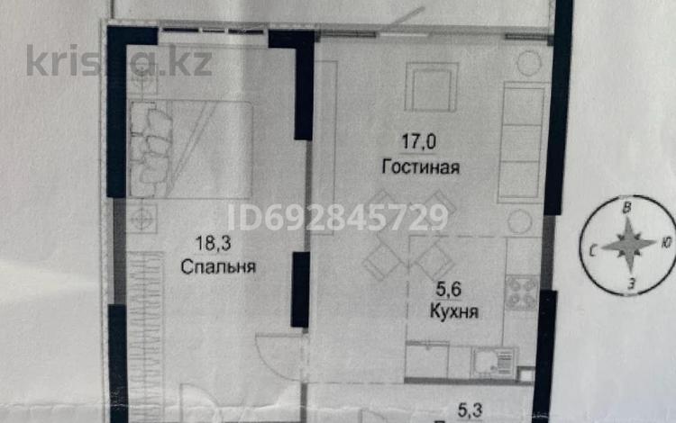 2-комнатная квартира, 62.3 м², 2/12 этаж, Жандосова 94А за 45 млн 〒 в Алматы, Бостандыкский р-н — фото 2