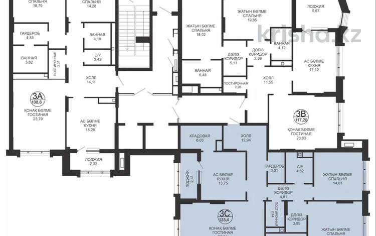 3-комнатная квартира · 126.5 м² · 3/12 этаж, Шамши Калдаяков 8 за ~ 98.1 млн ₸ в Астане, Алматы р-н — фото 10