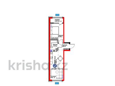 2-бөлмелі пәтер · 46 м² · 5/9 қабат, Ботакоз 2/1, бағасы: 31 млн ₸ в Алматы, Алатауский р-н