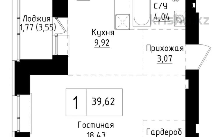 1-бөлмелі пәтер · 40 м² · 8/9 қабат, Байтурсынова, бағасы: 12 млн ₸ в Астане, Сарайшык р-н — фото 2