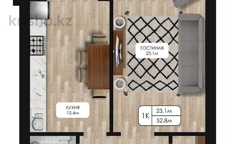 1-комнатная квартира · 55 м² · 5/6 этаж, мкр. Алтын орда 54 б — ЖК АСТАНА ПРЕМИУМ по М. Шокай за 17 млн ₸ в Актобе — фото 2