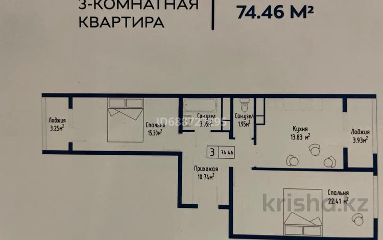 3-комнатная квартира, 76.6 м², 3/10 этаж, Алтын Орда 7/1а за 29 млн 〒 в Алматы, Наурызбайский р-н — фото 2