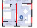 2-бөлмелі пәтер · 43.65 м² · 9/9 қабат, Райымбека 219Б, бағасы: 39 млн ₸ в Алматы, Жетысуский р-н