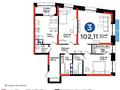 3-комнатная квартира · 103 м² · 10/20 этаж, Турар Рыскулов 1 за 121.2 млн ₸ в Астане, Есильский р-н — фото 2