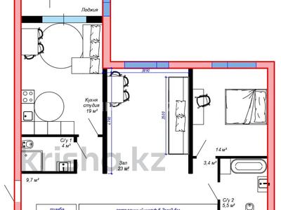 2-комнатная квартира · 85 м² · 16/17 этаж, Отырар 2/1 — По. Абая и республики за 43 млн 〒 в Астане, р-н Байконур