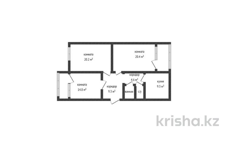 3-бөлмелі пәтер, 86.8 м², 5/5 қабат, каирбекова 369/1, бағасы: 30.5 млн 〒 в Костанае — фото 2