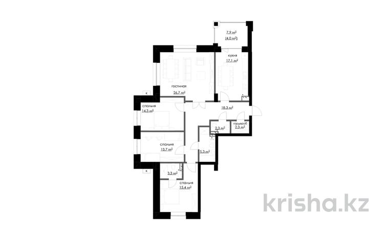 4-бөлмелі пәтер · 128.8 м², мкр Михайловка , Аманжолова 100, бағасы: ~ 84.5 млн ₸ в Караганде, Казыбек би р-н — фото 2