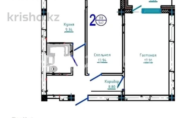 2-комнатная квартира · 55.5 м² · 5/5 этаж, При.Алашахана — Пр.Алашахана, район Самсунг за 19 млн ₸ в Жезказгане — фото 13