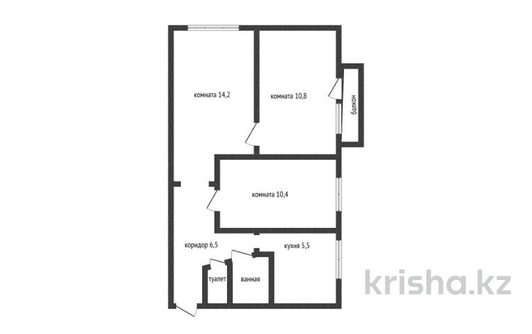 3-комнатная квартира · 51.3 м² · 5/5 этаж, проспект Абая за 18 млн ₸ в Костанае — фото 2