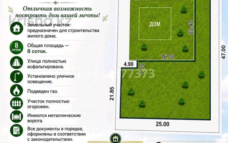 Жер телімі · 8 сотық, Кенжекулова 9 — За бассейном Дубай, бағасы: 10 млн ₸ в Байсерке — фото 2