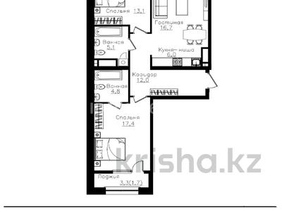 3-комнатная квартира · 76.8 м² · 2/9 этаж, Ауэзова 3г — Гоголя за 76 млн ₸ в Алматы, Алмалинский р-н
